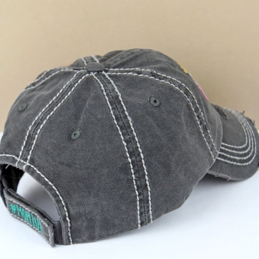 NWT Distressed Black I Run This Rodeo Cap - Picture 2 of 3